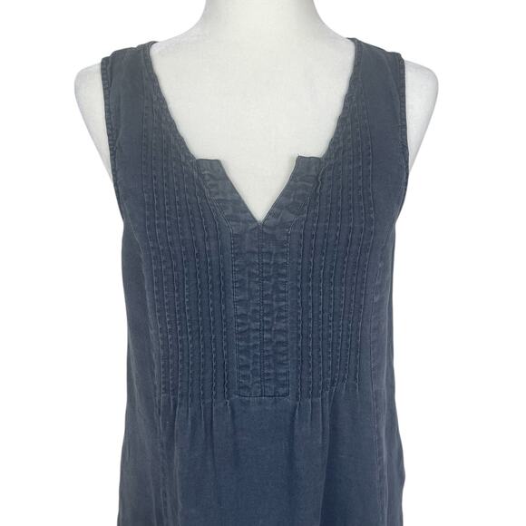 Malvin I love Linen Midi Dress Washed Gray Sz Medium Boho Minimalist Effortless - Picture 2 of 10